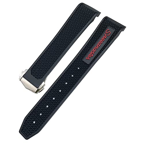 VYSLZ 18mm 19mm 20mm 21mm 22mm Silikon-Uhrenarmbänder passend für Omega Sxwatch Speedmaster 007 Seamaster 300 AT150 Damen Herren Silikon-Uhrenarmband(Red pointed,21mm) von VYSLZ