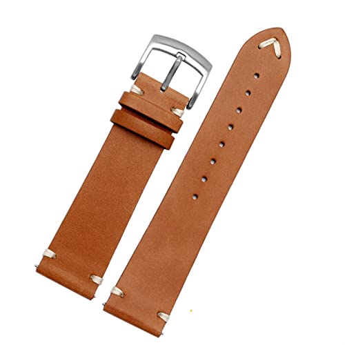 VYSLZ Echtes Leder -Uhrband für Bürger BM8475-26E 00F00X Armband 20 mm 22 mm schwarzbraunes weiches Kuhpferdarmband(Brown silver,20mm) von VYSLZ