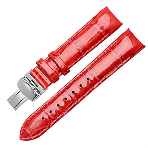 VYSLZ Echtes Leder -Uhrband für Tissot T035/T035210A Armband Frauen gebogene Endgurte 18mm Modearmband(Red 1) von VYSLZ