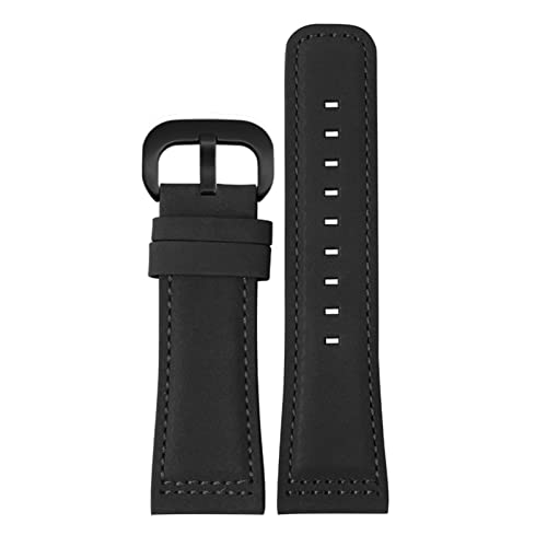 VYSLZ Echtes Lederband für siebenfreitig Uhrenband Q203 M203 P1 P2 S2 M2 Q2 03 01 02 Braunblau 28mm Cowide Wachgurt(Dark grey-black) von VYSLZ