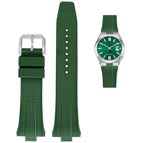 VYSLZ FKM Fluorkautschuk Uhrenarmband für Citizen TSUYOSA Collection NJ0150 NJ0151ME Uhrenarmbänder Herren Damen Armband Bunt(Dark Green) von VYSLZ