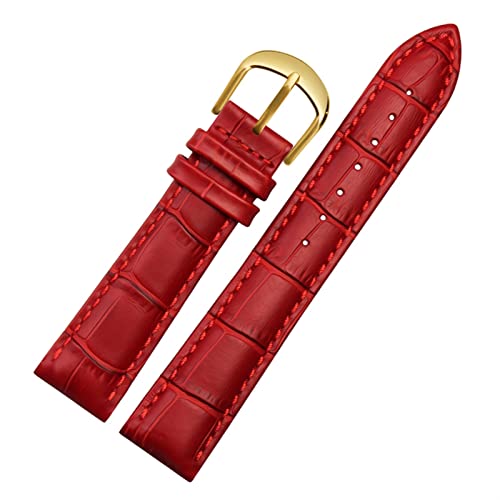 VYSLZ Für Brand Watch Bracelet Belt Woman Watchbänder echtes Leder -Armband -Band 10 12 14 16 18 20 22mm Multicolor -Uhren -Bänder(Red gold,22mm) von VYSLZ