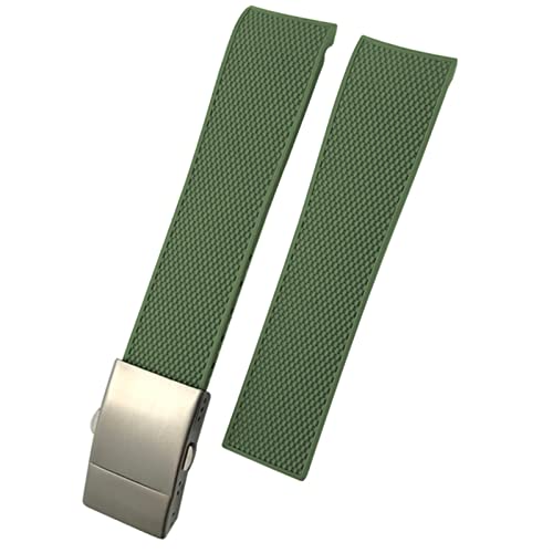 VYSLZ Für Longines HydroConquest L3 Conquest Uhrenarmband Armbänder Wasserdichtes Armband Gummi Silikon 21mm 22mm Armband(Green-1,21mm) von VYSLZ