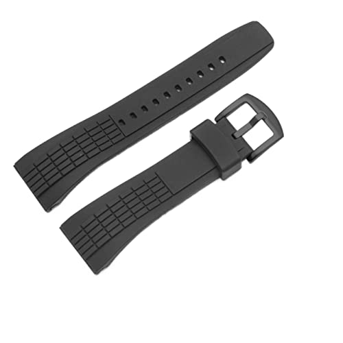 VYSLZ Für Seiko SRH 006 013 SPC007 Watchband wasserdichtes Gummi -Gummi 26 mm schwarzes Silikon mit Edelstahl -Schnalle -Uhrengurt(Black-black) von VYSLZ