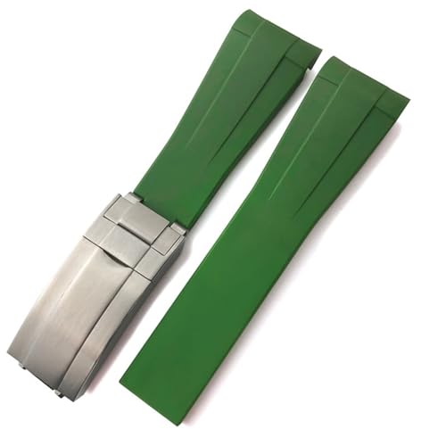 VYSLZ Gummi-Silikon-Armband 20 mm 21 mm für Rolex Submariner GMT Daytona Explorer grünes Uhrenarmband(7) von VYSLZ