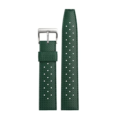 VYSLZ Gummi -Uhrband für Seiko Dosendelise SRPD73 Silikongurt 22 mm 20 mm wasserdichtes und atmungsaktives Armband Outdoor Sports Watchband(Army greenXsilver,22mm) von VYSLZ