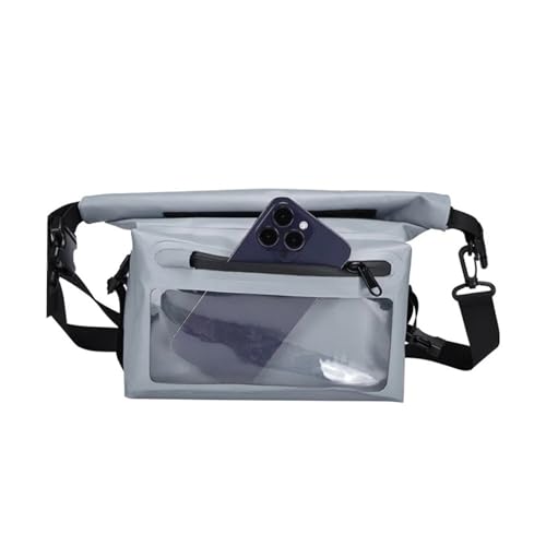 VYSLZ Wasserdichte Trockentasche für Kajak, Schwimmen, Trekking, Bootfahren, schwimmende PVC-Wandertasche, Handytasche, Rafting, Aufbewahrung, Schultertasche, grau, Einheitsgröße von VYSLZ
