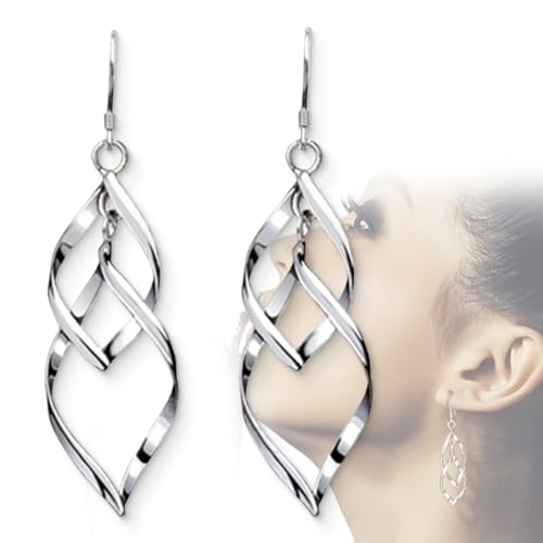 1 Paar Damen-Ohrhänger Sterling-Silber 925 lang Quast，Ohrhänger 925 Sterling Silber Damen Ohrschmuck, Silber Hängende Ohrringe für Damen Geschenke Frauen Schmuck von VYZUTR