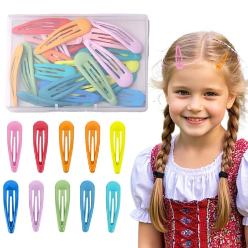 30 Stück Haarspangen Mädchen, 4.8cm Haarspangen Kinder Hair Clip mit Box Snap Haarspangen, Spangen Mädchen, Haarspange Mädchen (Bunt) von VYZUTR