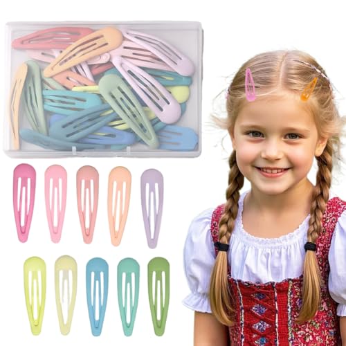 30 Stück Haarspangen Mädchen, 4.8cm Haarspangen Kinder Hair Clip mit Box Snap Haarspangen, Spangen Mädchen, Haarspange Mädchen (Farbe) von VYZUTR