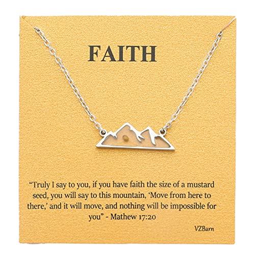 VZBarn Zierliche Glaube-Halskette aus 14 Karat vergoldetem Edelstahl für Frauen, winzige Samenbewegung, Berge, Choker, christlicher Schmuck, Geschenk für Teenager-Mädchen, Edelstahl, Kein Edelstein VZBarn Zierliche Glaube-Halskette aus 14 Karat vergoldetem Edelstahl für Frauen, winzige Samenbewegung, Berge, Choker, christlicher Schmuck, Geschenk für Teenager-Mädchen, Edelstahl, Kein Edelstein von VZBarn