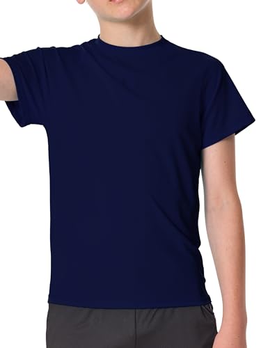 Jungen UV Shirt Rashguard UPF 50+ Schwimmshirt Kinder Badeshirt Rundkragen Bademode Trocknend (Marineblau,10-12 Jahre) von VZV