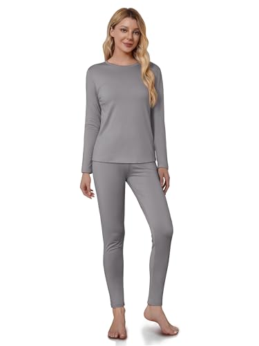 VZV Thermounterwäsche für Damen, Langarm-Langbein Thermoset, Fleecegefüttertes Baselayer-Set, Oberteil and Hose von VZV