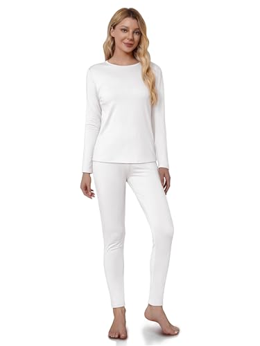 VZV Thermounterwäsche für Damen, Langarm-Langbein Thermoset, Fleecegefüttertes Baselayer-Set, Oberteil and Hose von VZV