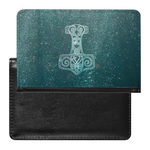 Damen Herren Wikinger Lebensbaum Vintage Multifunktional Passport Holder, Thors Hammer Weiche Wasserdicht Reisepasshülle, für Reisen Urlaub und Reisedokumente ( Color : A18 , Size : 14.7x9.8 cm ) von VZXATYOP