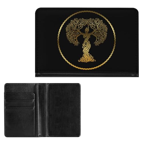 Damen Herren Wikinger Lebensbaum Vintage Multifunktional Passport Holder, Thors Hammer Weiche Wasserdicht Reisepasshülle, für Reisen Urlaub und Reisedokumente ( Color : A21 , Size : 14.7x9.8 cm ) von VZXATYOP