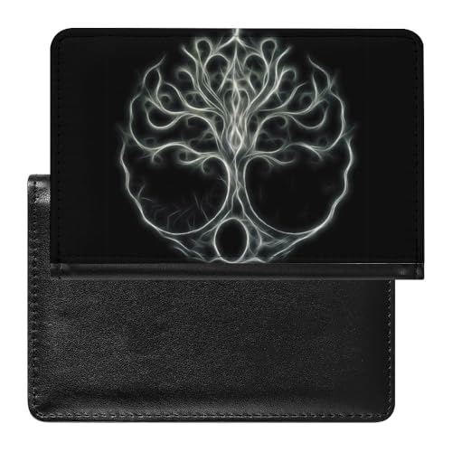 Damen Herren Wikinger Lebensbaum Vintage Multifunktional Passport Holder, Thors Hammer Weiche Wasserdicht Reisepasshülle, für Reisen Urlaub und Reisedokumente ( Color : A24 , Size : 14.7x9.8 cm ) von VZXATYOP