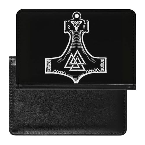 Damen Herren Wikinger Lebensbaum Vintage Multifunktional Passport Holder, Thors Hammer Weiche Wasserdicht Reisepasshülle, für Reisen Urlaub und Reisedokumente ( Color : A29 , Size : 14.7x9.8 cm ) von VZXATYOP