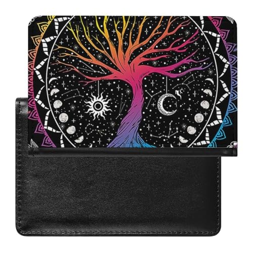 Damen Herren Wikinger Lebensbaum Vintage Multifunktional Passport Holder, Thors Hammer Weiche Wasserdicht Reisepasshülle, für Reisen Urlaub und Reisedokumente ( Color : A3 , Size : 14.7x9.8 cm ) von VZXATYOP