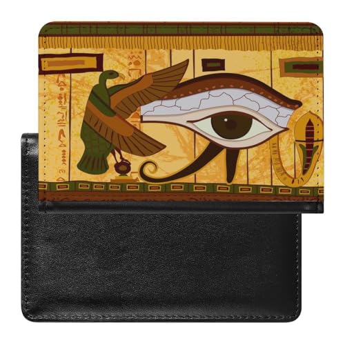 Herren Damen Alt-Ägypten Reisepasshülle Retro Wasserdicht Passport Holder, PU Leder Reisepass Wallet Organizer, Multifunktionale Langlebige Passport-Halter Abdeckung ( Color : A14 , Size : 14.7x9.8 cm von VZXATYOP