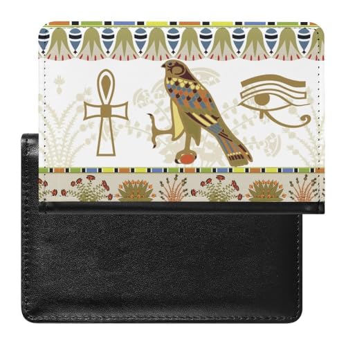 Herren Damen Alt-Ägypten Reisepasshülle Retro Wasserdicht Passport Holder, PU Leder Reisepass Wallet Organizer, Multifunktionale Langlebige Passport-Halter Abdeckung ( Color : A17 , Size : 14.7x9.8 cm von VZXATYOP