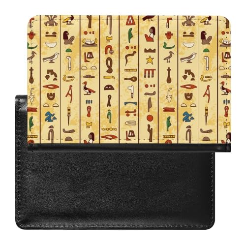 Herren Damen Alt-Ägypten Reisepasshülle Retro Wasserdicht Passport Holder, PU Leder Reisepass Wallet Organizer, Multifunktionale Langlebige Passport-Halter Abdeckung ( Color : A3 , Size : 14.7x9.8 cm von VZXATYOP