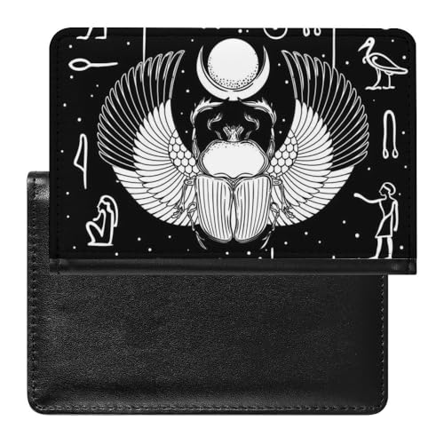 Herren Damen Alt-Ägypten Reisepasshülle Retro Wasserdicht Passport Holder, PU Leder Reisepass Wallet Organizer, Multifunktionale Langlebige Passport-Halter Abdeckung ( Color : A30 , Size : 14.7x9.8 cm von VZXATYOP