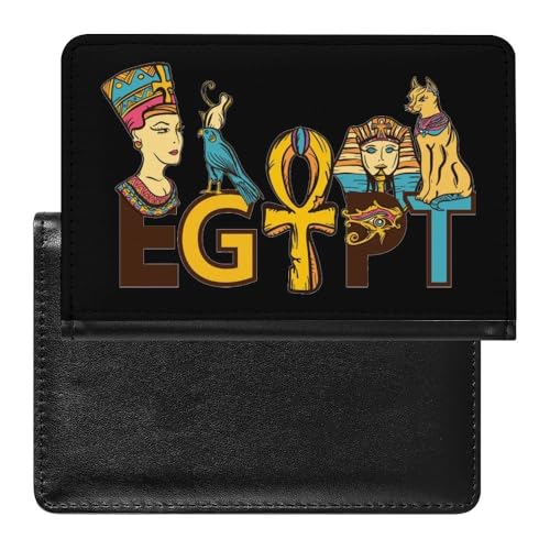 Herren Damen Alt-Ägypten Reisepasshülle Retro Wasserdicht Passport Holder, PU Leder Reisepass Wallet Organizer, Multifunktionale Langlebige Passport-Halter Abdeckung ( Color : A8 , Size : 14.7x9.8 cm von VZXATYOP