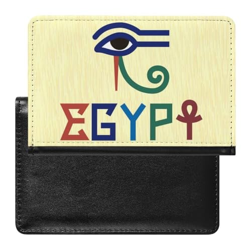 Herren Damen Alt-Ägypten Reisepasshülle Retro Wasserdicht Passport Holder, PU Leder Reisepass Wallet Organizer, Multifunktionale Langlebige Passport-Halter Abdeckung ( Color : A9 , Size : 14.7x9.8 cm von VZXATYOP