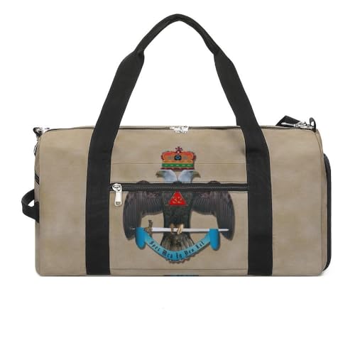 Männer Frauen Freimaurer Großes Wasserfeste Sporttasche mit Fach, Leichte Faltbare Reisetasche Handgepäck, Weiche Mode Gym Bag Sporttasche Schwimmtasche (Color : A5) von VZXATYOP