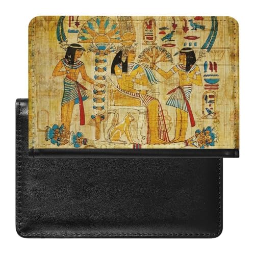 Unisex Erwachsene Altes Ägypten Schlanke Neuheit Passport Holder, Brieftaschenetui Reise Essentials, Tragbare Pass und Impfkartenhülle, für Frauen Männer, Reisepasshülle ( Color : A12 , Size : 14.7x9. von VZXATYOP