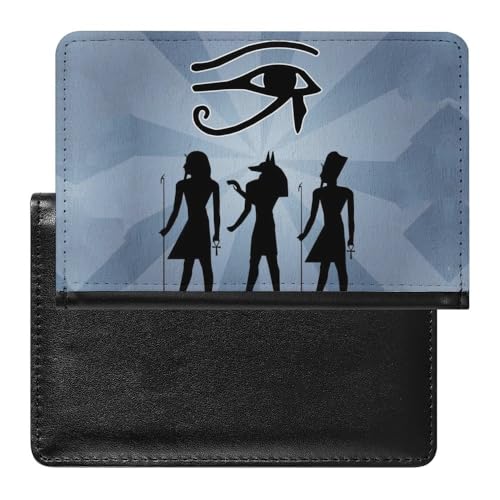 Unisex Erwachsene Altes Ägypten Schlanke Neuheit Passport Holder, Brieftaschenetui Reise Essentials, Tragbare Pass und Impfkartenhülle, für Frauen Männer, Reisepasshülle ( Color : A23 , Size : 14.7x9. von VZXATYOP