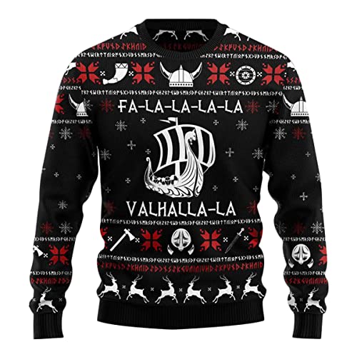 VZXATYOP 3D Druck Wikinger Weihnachts Kapuzenpullover für Herren, Norse Odin Valhalla Grafik Sweatshirt, Volle Größe Lässig Zip Up Kapuzenpullover Jacke,Sweatshirt 2,XL von VZXATYOP