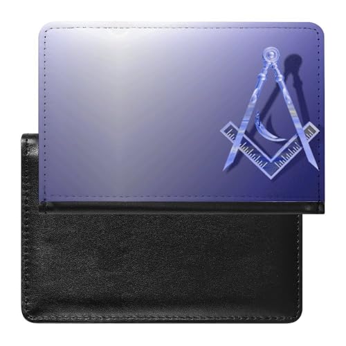 VZXATYOP Freimaurer Reisepasshülle Damen Herren, Hochwertigem PU-Leder Tragbar Schlank Wasserdicht Passport Holder, für Kreditkarten Ausweis und Reisedokumente (Color : A23, Size : 14.7x9.8 cm) von VZXATYOP