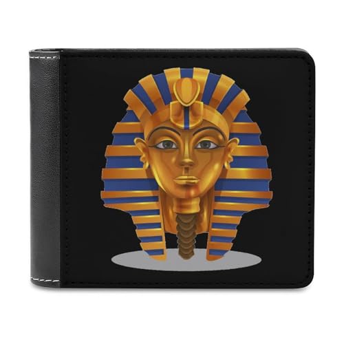 VZXATYOP Herren Ancient Egypt Bifold PU Brieftasche, Weiche Tragbare Langlebige Geldbörse, Leichte Kurze Großer Kapazität Portemonnaie mit Mehreren Kartenfächern (Color : A3, Size : 12x10cm) von VZXATYOP