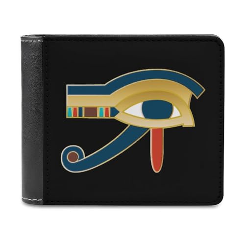 VZXATYOP Herren Ancient Egypt Bifold PU Brieftasche, Weiche Tragbare Langlebige Geldbörse, Leichte Kurze Großer Kapazität Portemonnaie mit Mehreren Kartenfächern (Color : A5, Size : 12x10cm) von VZXATYOP