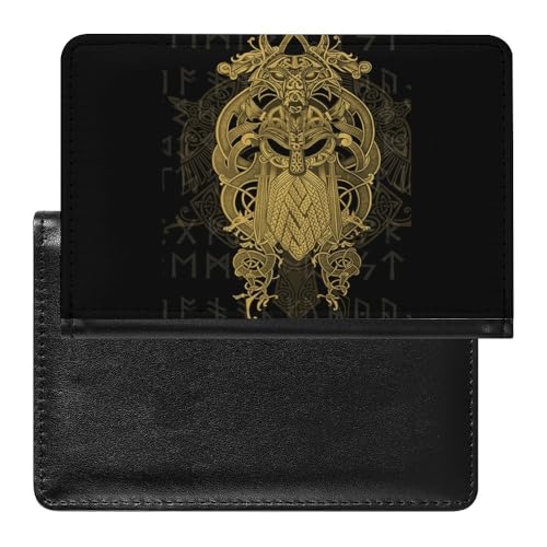 Wikinger Runen Passport Holder für Frauen Männer, Brieftasche Reise Essentials, Wasserdicht Tragbare Dauerhaft Reisepasshülle, für Impfausweis Kreditkarten Tickets ID-Karte ( Color : A15 , Size : 14.7 von VZXATYOP