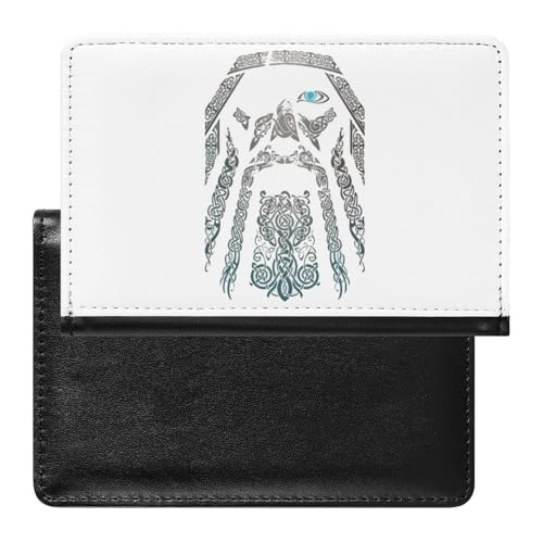 Wikinger Runen Passport Holder für Frauen Männer, Brieftasche Reise Essentials, Wasserdicht Tragbare Dauerhaft Reisepasshülle, für Impfausweis Kreditkarten Tickets ID-Karte ( Color : A23 , Size : 14.7 von VZXATYOP