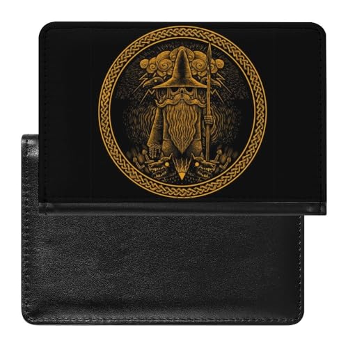 Wikinger Runen Passport Holder für Frauen Männer, Brieftasche Reise Essentials, Wasserdicht Tragbare Dauerhaft Reisepasshülle, für Impfausweis Kreditkarten Tickets ID-Karte ( Color : A30 , Size : 14.7 von VZXATYOP