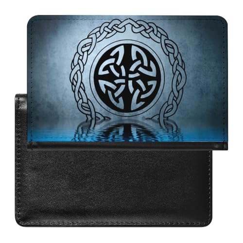 Wikinger Runen Passport Holder für Frauen Männer, Brieftasche Reise Essentials, Wasserdicht Tragbare Dauerhaft Reisepasshülle, für Impfausweis Kreditkarten Tickets ID-Karte ( Color : A35 , Size : 14.7 von VZXATYOP