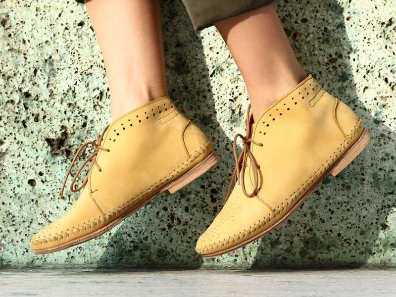 Handgemachter Leder Mokassin Schuh Loafer Gelb von VZshoesHandmade