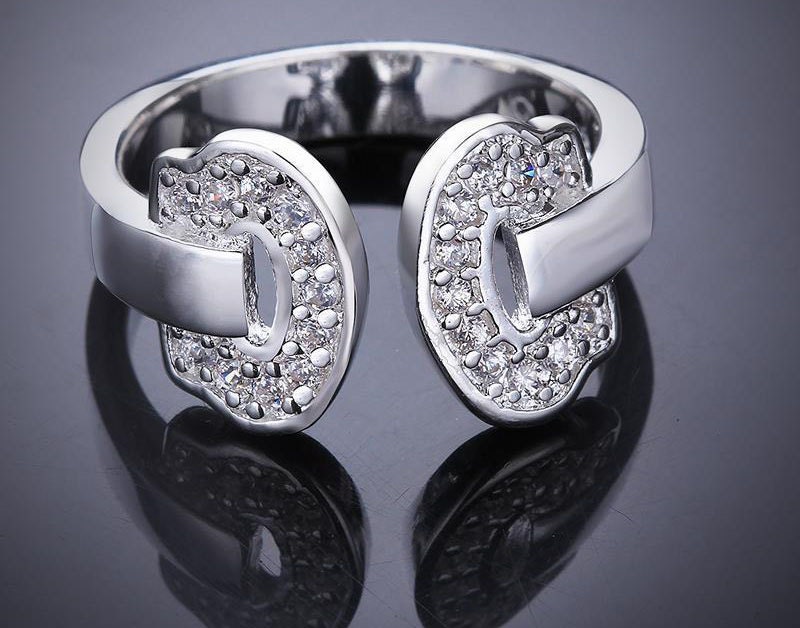 925 Hufeisen Strass Ring Verstellbar, Knuckle Ring, Offener von VaLaReseBoutique