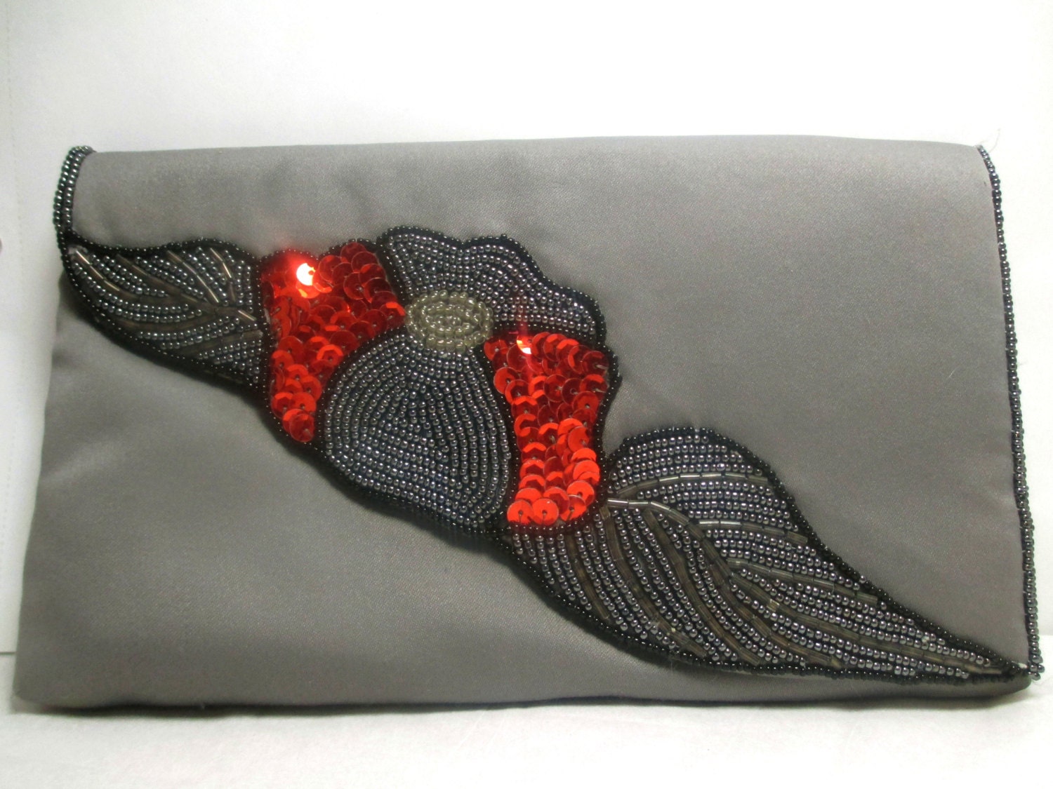 Delill Handgemachte Vintage Flora Perlen Design Clutch Portemonnaie, Cocktail Geldbeutel von VaLaReseBoutique