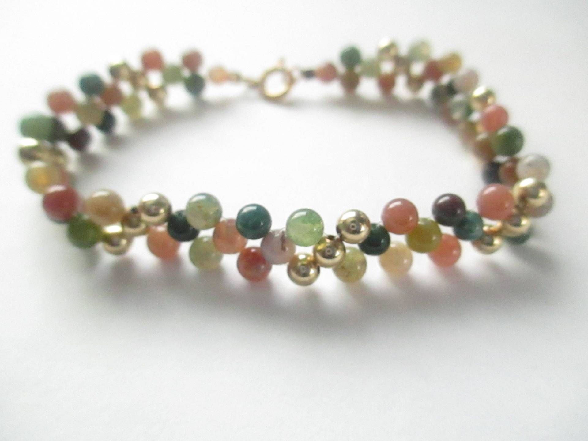 Gold Filled Echtes Edelstein Armband, Vintage Armband von VaLaReseBoutique