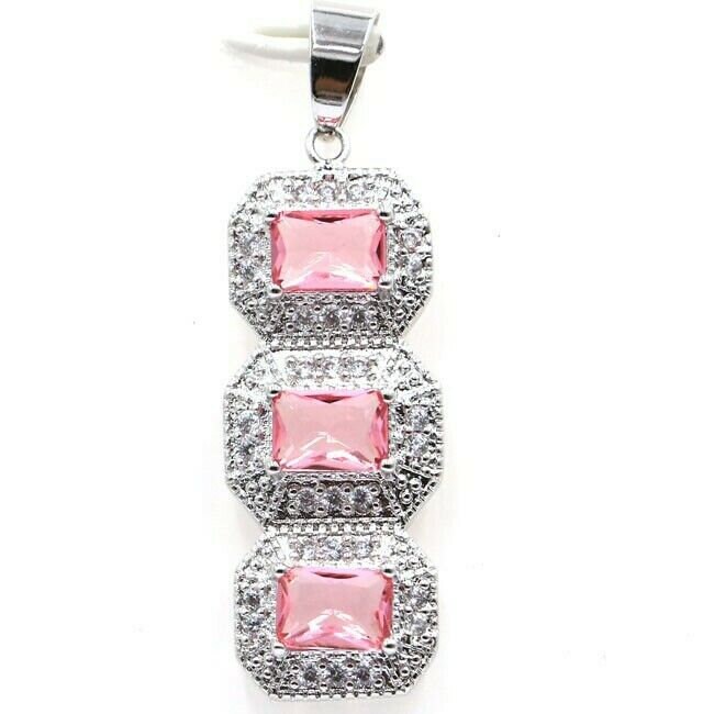 sterling Silber Pink Morganit Edelstein Anhänger Mit Aaa Akzenten von VaLaReseBoutique