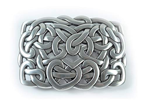 VaModa Gürtelschließe 4,0 cm | Wechselschließe Gürtelschnalle Buckle 40mm | Modell Verhakte Herzen | Gürtelschließe für Wechselgürtel von VaModa