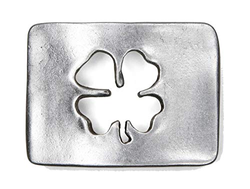 VaModa Gürtelschließe Wechselschließe Gürtelschnalle Buckle Modell 'Glücksklee', Silber, 7,5x5cm von VaModa