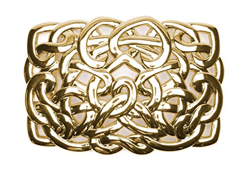 VaModa Gürtelschließe 4,0 cm | Wechselschließe Gürtelschnalle Buckle 40mm | Modell 'Verhackte Herzen Gold' | Gürtelschließe für Wechselgürtel von VaModa