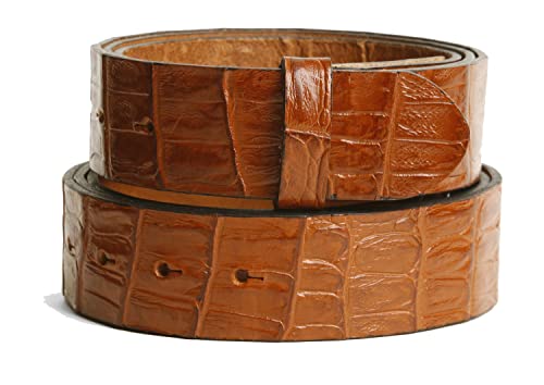 VaModa Vollrindleder 4cm Wechselgürtel Jeansgürtel Belt 40 mm | Ledergürtel für Damen Herren 4,0 cm | Modell 'Alruba' | ohne Schließe | Farbe Cognac, Länge=90cm, Druckknopfsystem von VaModa