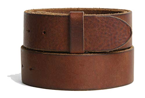 VaModa Vollrindleder 4cm Wechselgürtel Jeansgürtel Belt 40 mm | Ledergürtel für Damen Herren 4,0 cm | Modell 'Utah | ohne Schließe | Farbe Cognac, Länge=100cm, Druckknopfsystem von VaModa